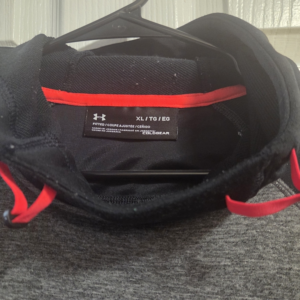 Under Armour Black and Gray Hoodie with Tangarine Accents - Picture 7 of 7